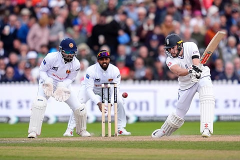 England vs Sri Lanka 1st Test, 3rd Day: England's Gus Atkinson in action against Sri Lanka